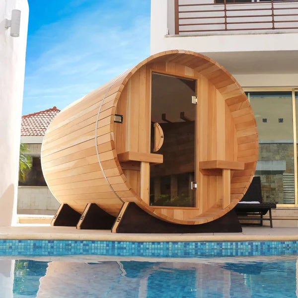 Outdoor sauna that is great for sale. It is at a good price and it is very durable. It can be placed outside of the home and is very good for health and wellness.