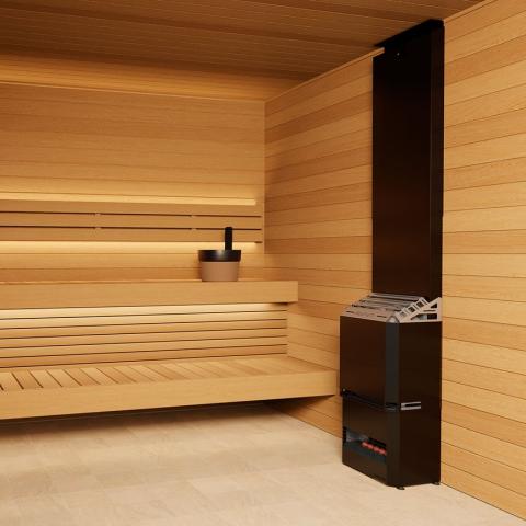 Saunum AIR 5 Sauna Heater Air Series, Sauna Heater w/Climate Equalizer, Black