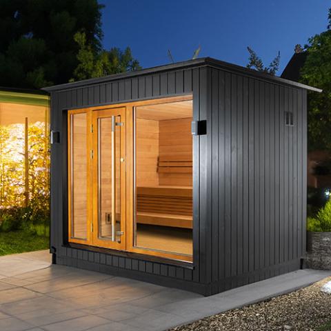 SaunaLife Model G7 Pre-Assembled Outdoor Home Sauna Garden-Series Fully Assembled Backyard Home Sauna, Up to 6 Persons