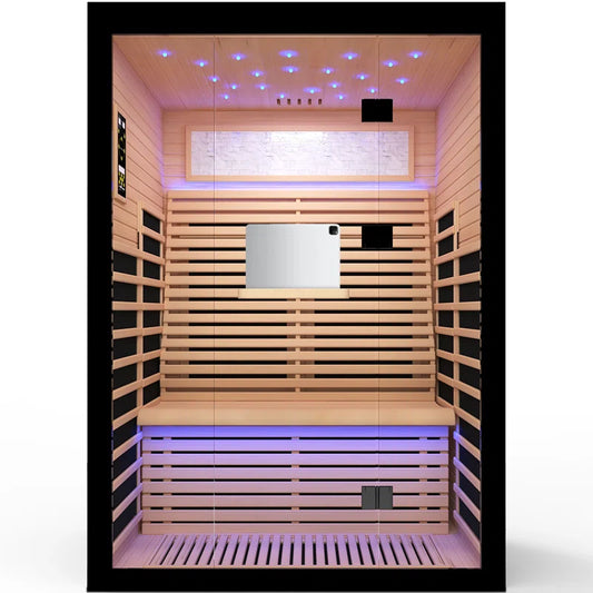 Far Infrared Sauna Hemlock 2100W Low-EMF with 7 Color Therapy
