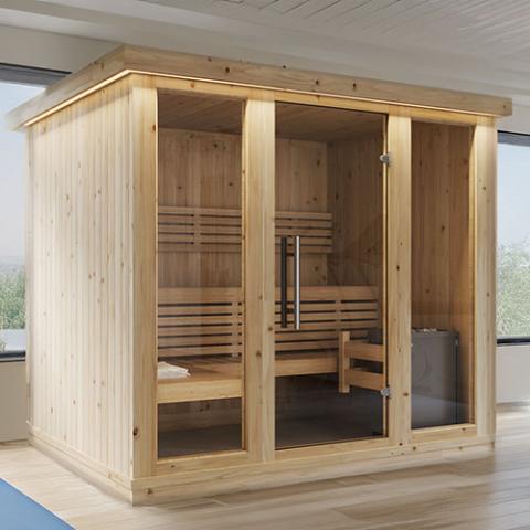 SaunaLife Model X7 Indoor Home Sauna XPERIENCE Series Indoor Sauna DIY Kit w/LED Light System, Up to 6-Person