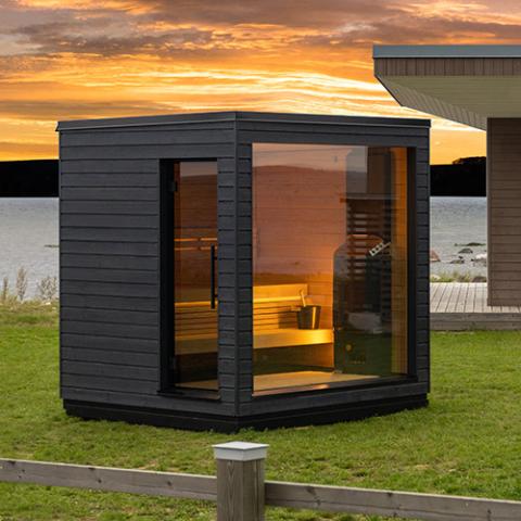 SaunaLife Model G6 Pre-Assembled Outdoor Home Sauna Garden-Series Fully Assembled Backyard Home Sauna, Up to 5 Persons