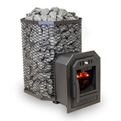 Cozy Heat Thru-Wall Sauna Heater Wood-Burning Sauna Stove, Up to 18kW