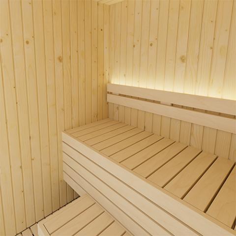 SaunaLife Model X2 XPERIENCE Series Indoor Sauna DIY Kit w/LED Light System, 1-2-Person, Spruce