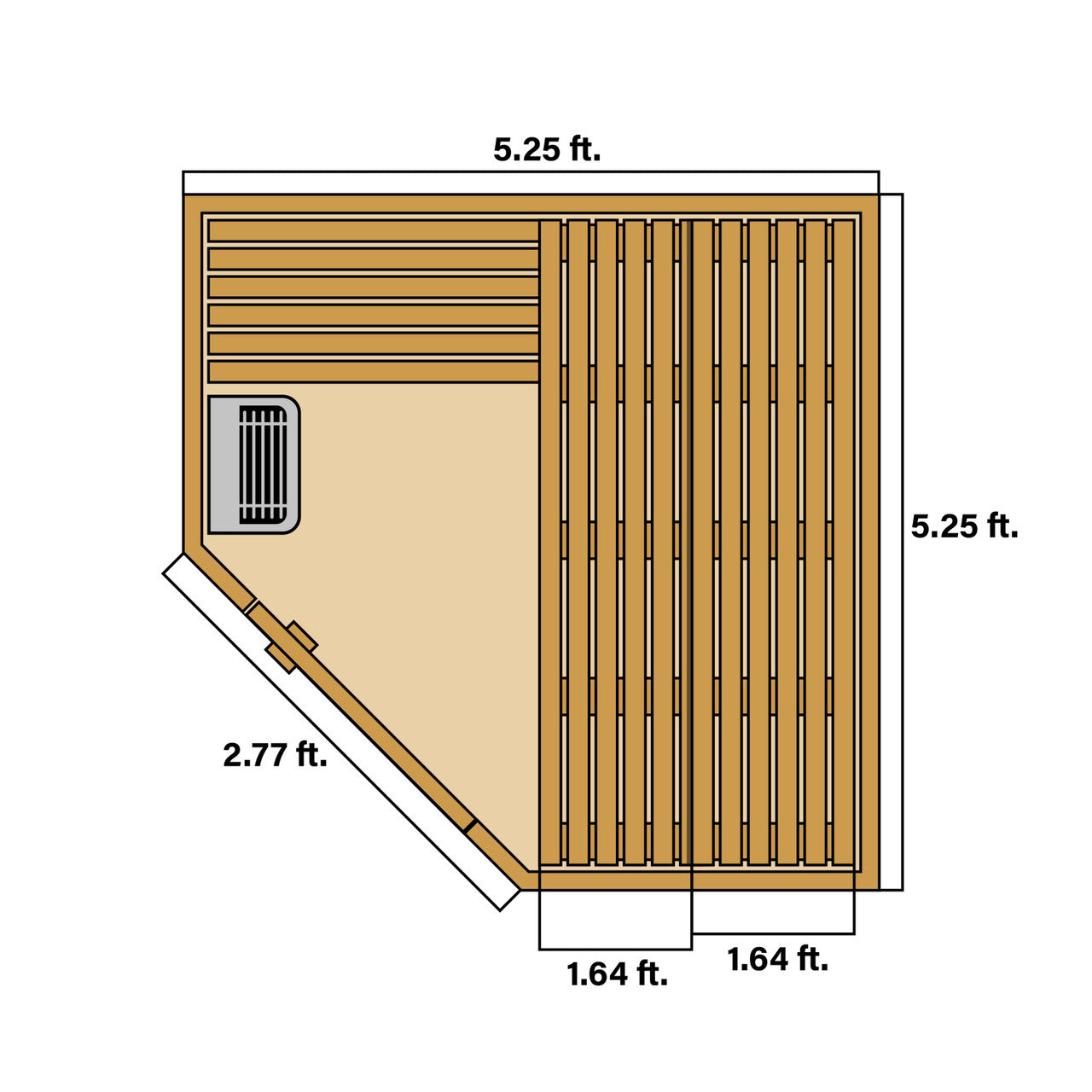 Aleko Canadian Hemlock Wet Dry Indoor Sauna - 4.5 kW ETL Certified Heater - 4 Person