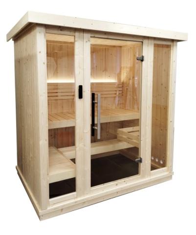 SaunaLife Model X6 Indoor Home Sauna XPERIENCE Series Indoor Sauna DIY Kit w/LED Light System, 2 to 3-Person, Spruce