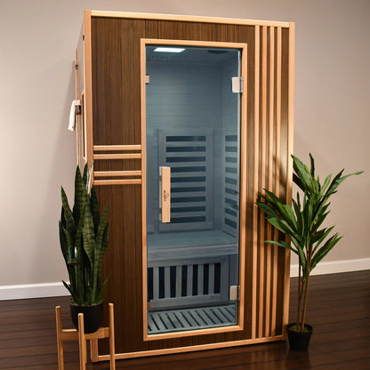 ALEKO Canadian Hemlock Infrared Sauna – Brown - 1-2 Person